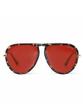 TOPFOXX Tortoiseshell Aviator Sunglasses with Red Lenses